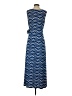 Susan Lawrence 100% Polyester Chevron-herringbone Blue Casual Dress Size S - photo 2