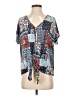 Lavish Blue Short Sleeve Blouse Size S - photo 1