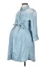 Seraphine 100% Cotton Blue Trenchcoat Size 4 Maternity - photo 1