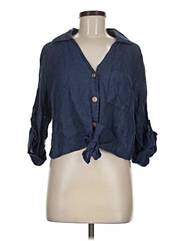Unbranded 3/4 Sleeve Button-Down Shirt (view 1)