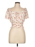 Love Streak 100% Polyester Ivory Short Sleeve Blouse Size XL - photo 1
