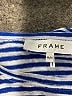 FRAME 100% Linen Stripes Blue Short Sleeve Top Size M - photo 7