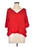 Milly Red 3/4 Sleeve Silk Top Size L - photo 1