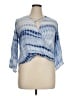 Davi & Dani 100% Rayon Blue 3/4 Sleeve Blouse Size XL - photo 1