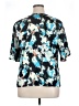 Nine West 100% Polyester Aztec Or Tribal Print Teal Short Sleeve Blouse Size 0X - photo 2
