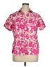 Basic Editions Floral Pink Short Sleeve Blouse Size XL - photo 1