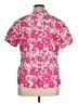 Basic Editions Floral Pink Short Sleeve Blouse Size XL - photo 2