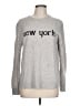 Saks Fifth Avenue Graphic Silver Pullover Sweater Size L - photo 1