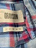 Grayson 100% Linen Plaid Blue Long Sleeve Button-Down Shirt Size XS (1) - photo 7