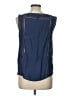 Veronica Beard 100% Silk Blue Sleeveless Silk Top Size 10 - photo 2