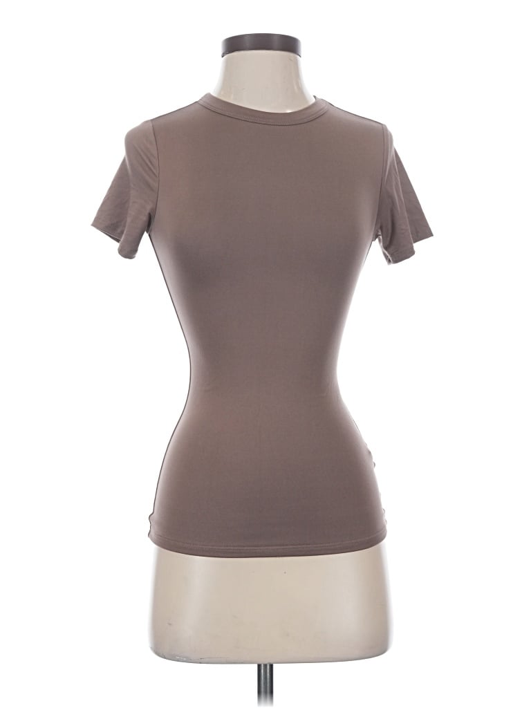 Pre-owned Naked Wardrobe Short Sleeve Turtleneck In Brown