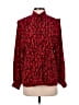Oleg Cassini 100% Polyester Animal Print Red Long Sleeve Blouse Size 8 - photo 1