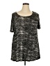 Ellos 100% Rayon Metallic Silver Short Sleeve T-Shirt Size 18 - photo 1