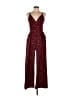 Kaileigh Stars Burgundy Jumpsuit Size L - photo 1