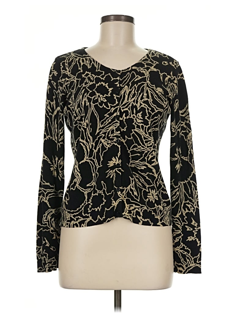 Pre-owned Rafaella Cardigan Sweater In Black