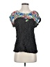 Odille 100% Rayon Black Short Sleeve Blouse Size 0 - photo 1