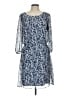AB Studio 100% Polyester Paisley Blue Casual Dress Size L - photo 1