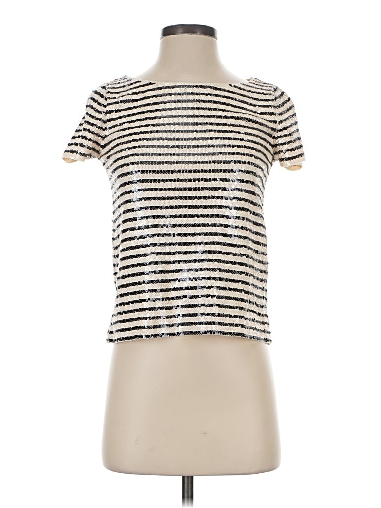 Jcrew Short Sleeve Top Silver Crew Neck Tops