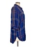 Caffé Marrakesh 100% Rayon Plaid Blue 3/4 Sleeve Button-Down Shirt Size L - photo 4