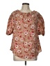 Roommates 100% Polyester Brown Short Sleeve Blouse Size L - photo 1