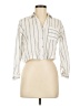 Love Notes 100% Cotton Stripes Ivory 3/4 Sleeve Button-Down Shirt Size M - photo 1