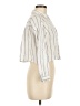 Love Notes 100% Cotton Stripes Ivory 3/4 Sleeve Button-Down Shirt Size M - photo 4