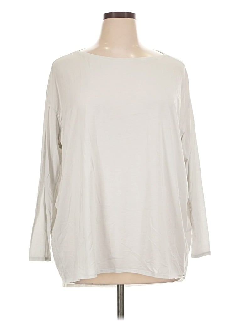 Pre-owned Lululemon Athletica 3/4 Sleeve T-shirt In Ivory
