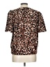 Ann Taylor Factory Animal Print Brown Short Sleeve Blouse Size L - photo 2