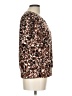 Ann Taylor Factory Animal Print Brown Short Sleeve Blouse Size L - photo 4