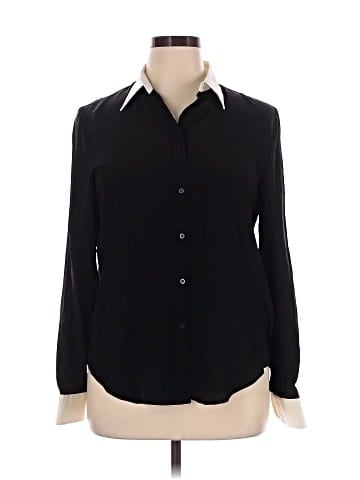 Lauren by Ralph Lauren Long Sleeve Silk Top (view 1)