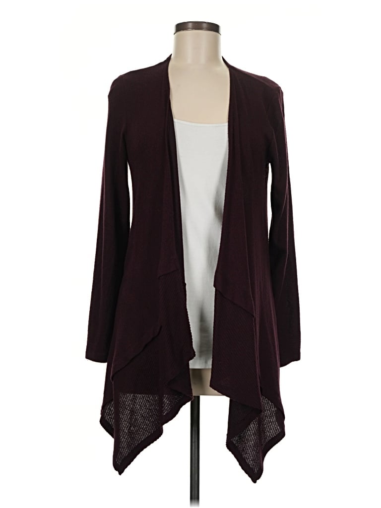 Pre-owned Elle Cardigan Sweater In Burgundy