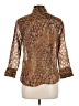 Westbound Animal Print Brown 3/4 Sleeve Blouse Size 10 - photo 2