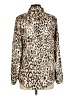 Robert Graham 100% Silk Animal Print Gold Long Sleeve Silk Top Size L - photo 2