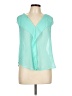 American Eagle Outfitters 100% Polyester Teal Sleeveless Blouse Size L - photo 1