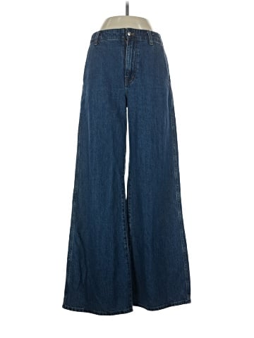 Madewell Wide-Sweep Denim Trousers in Dowe Wash (view 1)