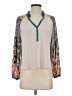 Tiny 100% Rayon Gray Ivory 3/4 Sleeve Blouse Size S - photo 1
