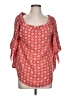 Renee C. 100% Polyester Red 3/4 Sleeve Blouse Size L - photo 1