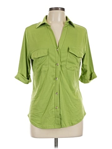 New York & Company 3/4 Sleeve Button-Down Shirt (view 1)