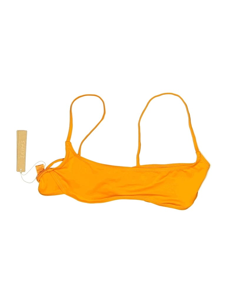 Skims Swimsuit Top Orange Solid Pattern Swimwear