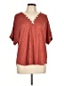 BKE Burgundy Short Sleeve Blouse Size L - photo 1