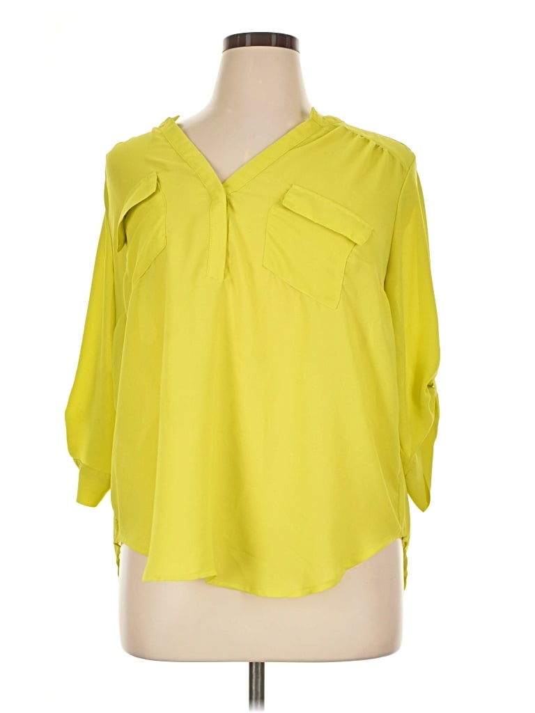 Pre-owned Torrid 3/4 Sleeve Blouse In Yellow