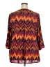 Faded Glory Chevron-herringbone Burgundy 3/4 Sleeve Blouse Size 2X - photo 2