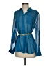 Etcetera 100% Silk Blue 3/4 Sleeve Silk Top Size 4 - photo 5