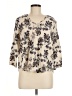 Fun2Fun 100% Rayon Tan 3/4 Sleeve Blouse Size M - photo 1