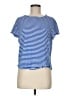 FRAME 100% Linen Stripes Blue Short Sleeve Top Size M - photo 1