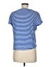 FRAME 100% Linen Stripes Blue Short Sleeve Top Size M - photo 2