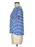 FRAME 100% Linen Stripes Blue Short Sleeve Top Size M - photo 5