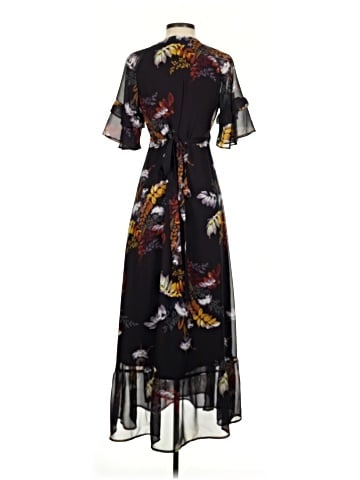 Madewell Vervain Ruffle-Sleeve Wrap Dress in Blooming Oasis (view 2)