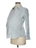 Isabel by Ingrid + Isabel Stripes Blue 3/4 Sleeve Button-Down Shirt Size XS - photo 1