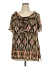Yvos Brown Short Sleeve Blouse Size 18 - photo 1